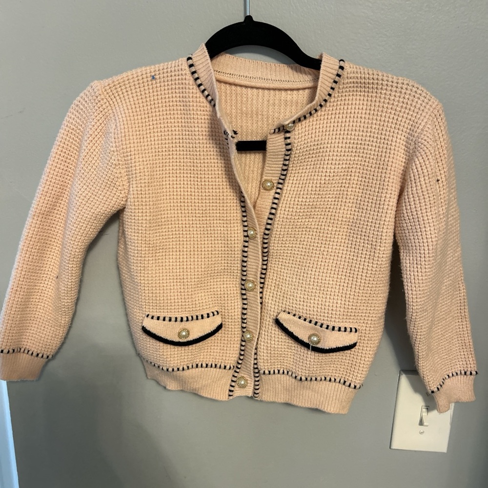 Kids Pink Cardigan Sweater size S